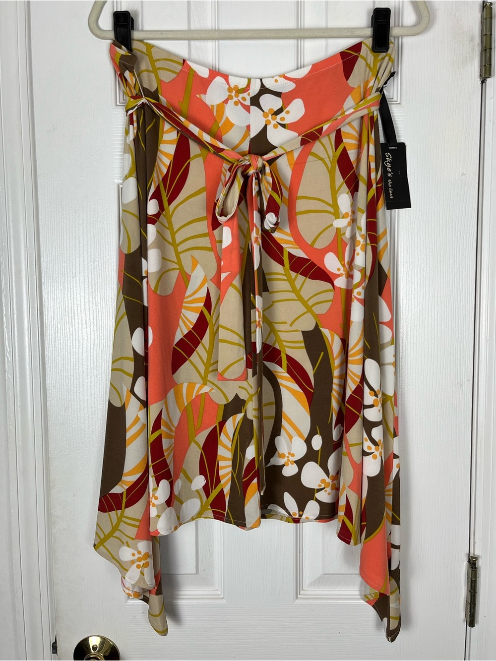 NWT Skye’s The Limit Island Hopping Floral Print Skirt Handkerchief Hem Fairy